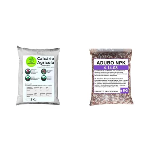 Kit Adubo Fertilizante NPK 041408 + Calcário Agrícola Dolomítico ...