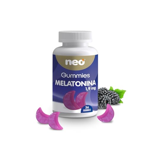 NEO - Gummies Melatonina 1,9 mg - Gominolas a base de Melatonina y Vitamina B6 Delicioso Sabor a Mora - Para dormir mejor