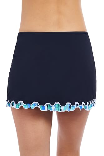 Profile by Gottex Women's Black Solid with Tricolore Side Slit Skirted Bottom with Tummy Control and Full Lining Essential3