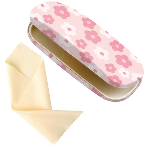 Image of Glasses Case Hard Shell,Portable Protective Eyeglasses Case, Eyeglass Holder Box with Cleaning Cloth,for Women Men