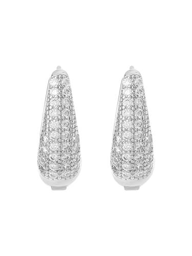 Yellow Chimes Women's Crystals from Swarovski Classic Designer Plated Base Metal Stylish Hoop Earrings