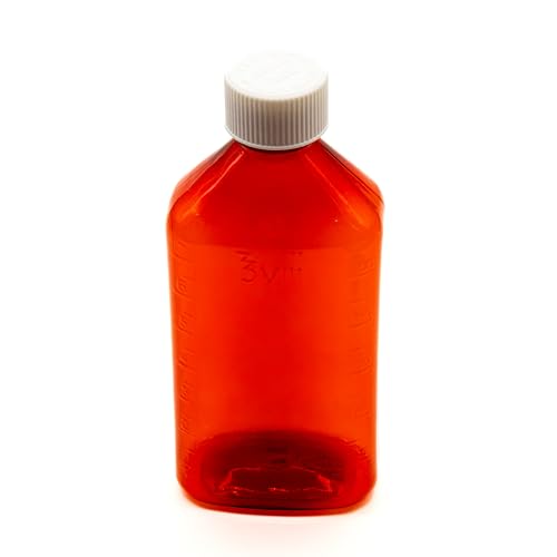 BioRx Laboratories Pharmacy Oval Bottle Amber 8 oz with CR Caps Included (QTY. 50) - Prescription Pharmacy Bottle, Pharmacy Container, Prescription Plastic Container by Sponix
