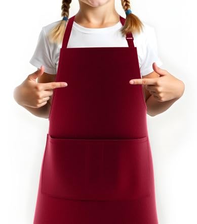 LEFUNDA® Cooking Apron Waterproof Apron with 3 Pockets Adjustable BBQ Apron with Long Straps Kitchen Apron for Men Women Kitchen Restaurant Café