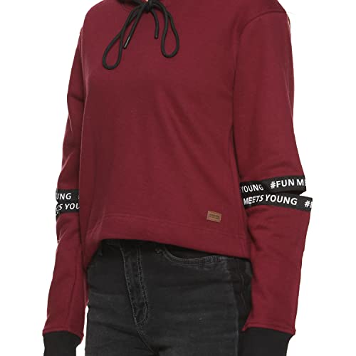 Image of Campus Sutra Cotton Women High Neck Sweatshirt