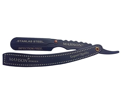 Image of Barber Shaving Razor Stainless Steel Straight Edge Ustra for Beard Shaving without Blade For Salon Use & Home Use, for Men S S Handle Black