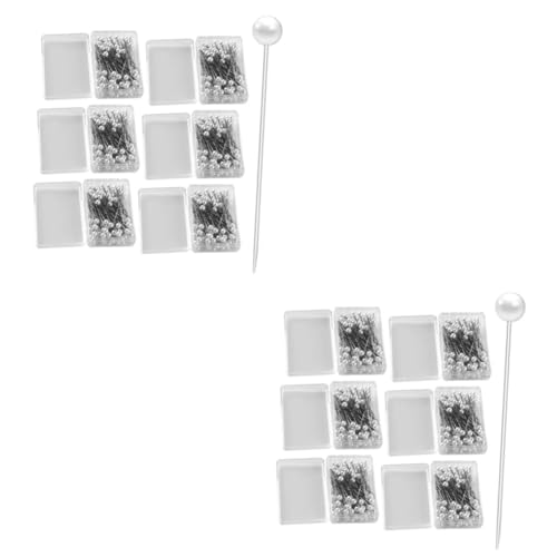 ARTIBETTER 2sets Craft Sewing Pin Quilting Pearl Pin for Decorations Floral Arrangements 600pcs*2