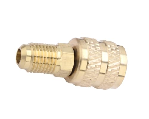 2 piezas de adaptador de latón para aire acondicionado R32 a R410a, conexión hembra 5/16" y macho 1/4" SAE miniatura 2