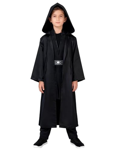 Kids Knight Costume Tunic Hooded Robe Outfits Halloween Cosplay Uniform BL-S