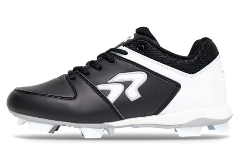 Ringor - Tacos de sóftbol moldeados Flite para mujer, Blanco y negro, 7.5 US