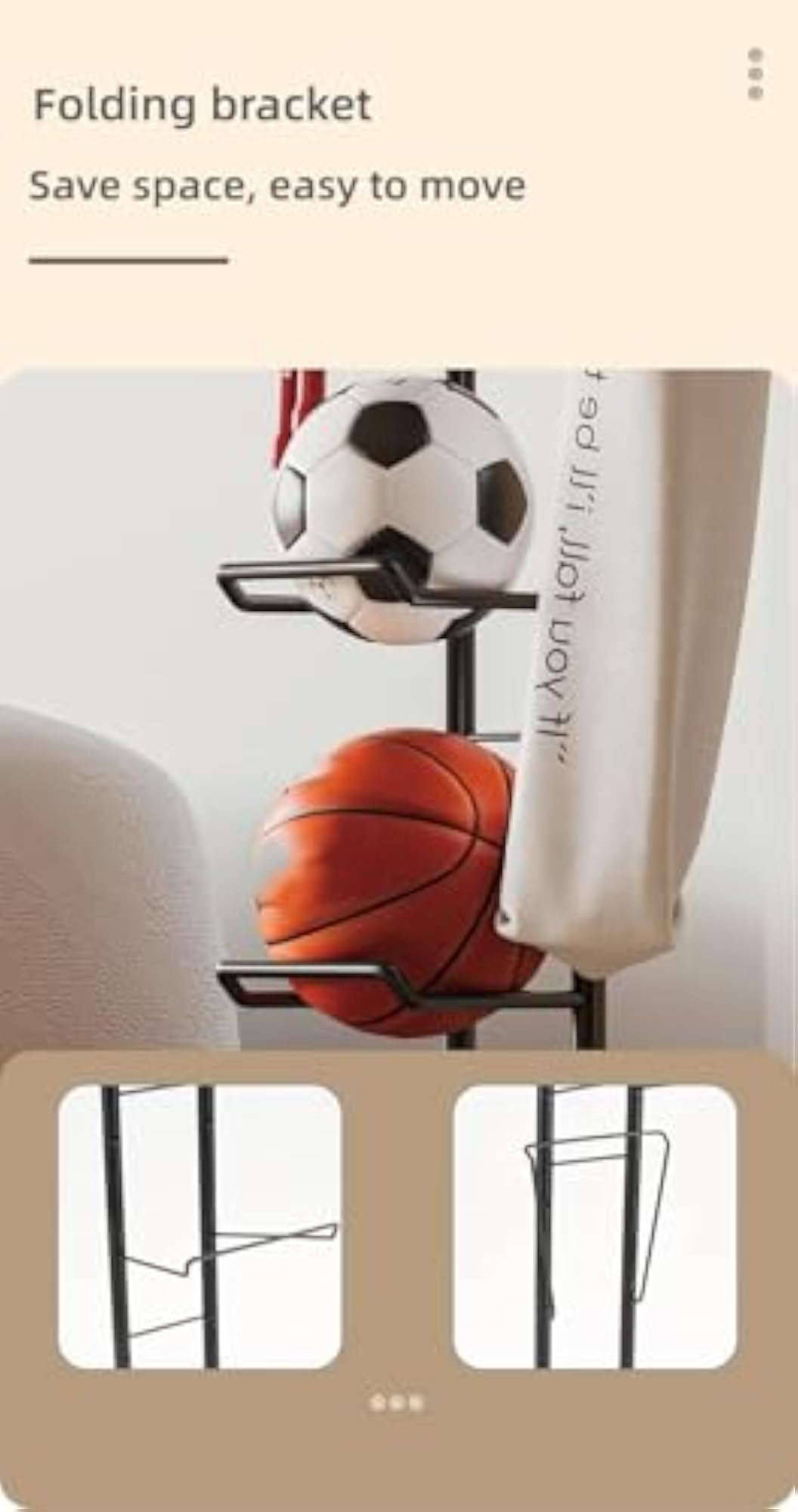 Portable 4-Tier Sports Ball Rack & Storage Stand