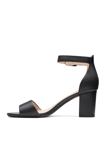 Clarks Deva Mae, Escarpins bride cheville Femme, Noir (Black Leather), 40 EU