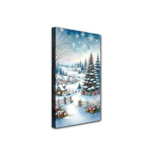 Loisirs Créatifs Adultes peinture diamant paysage de neige à offrir pour Noël