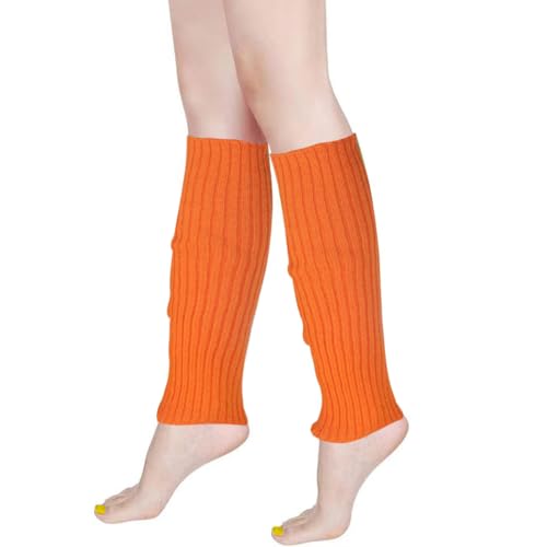 Image of FZBNSRKO Women Girls 80s Knit Leg Warmers Ribbed Long Leg Warmers for Party Sports Accessories