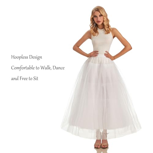 Hoopless Petticoat Crinoline Slip Underskirt for Bridal Wedding Dress WPT1094