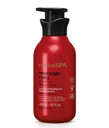 Loção Morango Ruby hydratant pour le corps formule premium 400 ml