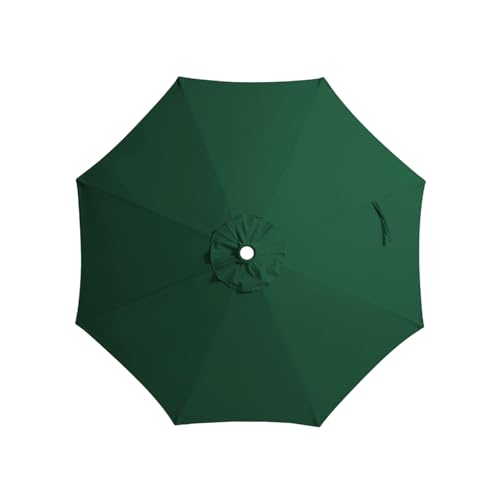 JEAREY 9 ft Patio Umbrella Replacement Canopy for 8 Ribs, Table Market Yard Umbrella Replacement Top Cover-Dark Green (Canopy Only)