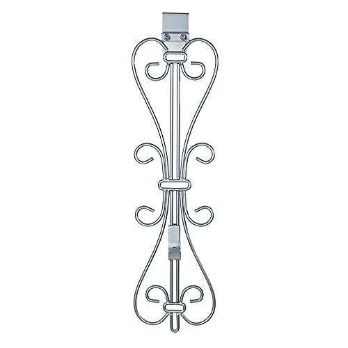 Front Door Wreath Hanger, Adjustable Hook Length Elegant Design, Silver