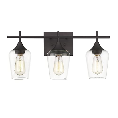 Osimir Bathroom Light Fixtures, 21 inch Farmhouse Bathroom Vanity Lights Over Mirror, Dark Bronze Bath Wall Light, WL9167-3A