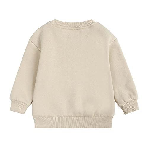 Boy Girl Fleece Pullover Sweatshirt Fashion Solid Color Crewneck Blouse Shirt Tops Warm Fall Winter Clothes2