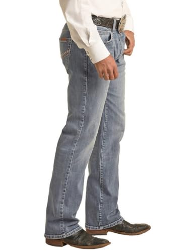 Rock & Roll Denim Men's V46 V Emb Pistol Stackable Jeans2