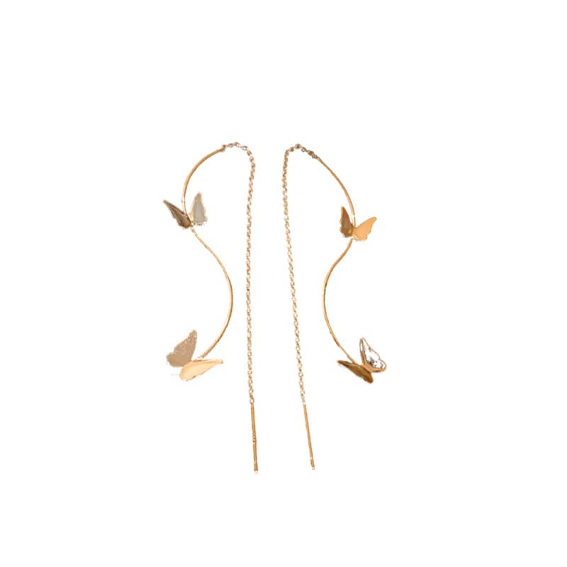 El Regalo Butterfly Threader Earrings- Needle Thread Butterfly Long Tassel Earrings for Girls & Women (Gold) (B0CVB95CK4) Amazon Price History, Amazon Price Tracker