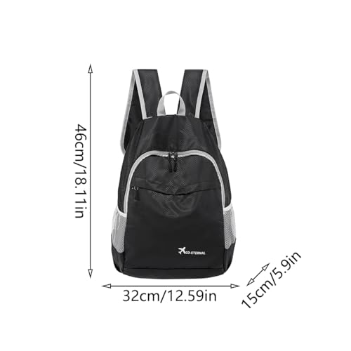 Mochila ligera plegable 20L resistente al agua negra miniatura 3