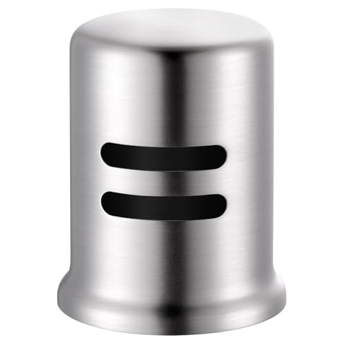 Dishwasher Air Gap Cover for Kitchen, Solid Brass Air Gap Cap with Skirted Design, Dishwasher Overflow Vent Cap Replacement Only, Brushed Nickel