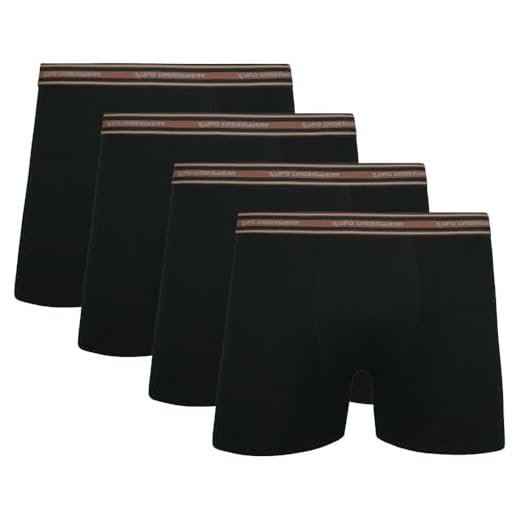 Kit Com 4 Cuecas Boxer De Algodão Da Lupo Preto P