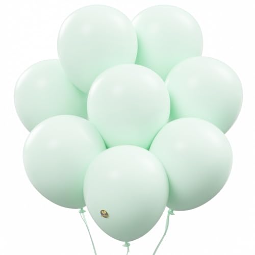 Image of AFTERLOON Biodegradable Natural Rubber Latex Balloons 24 pcs Pastel Green 10 Inch, Plastic-Free Alternative Matte Color Durable Thickened Extra Strong Helium Float, ballon Globos Decor De Fiestas
