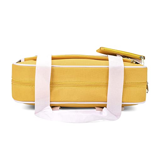 STEAMEDBUN Kawaii Ita Bag Japanese School Bag Cute Tote Bag Large Shoulder Anime Heart Purse, Ginger Yellow, 14.8x4.8x11 inch (LxWxH)