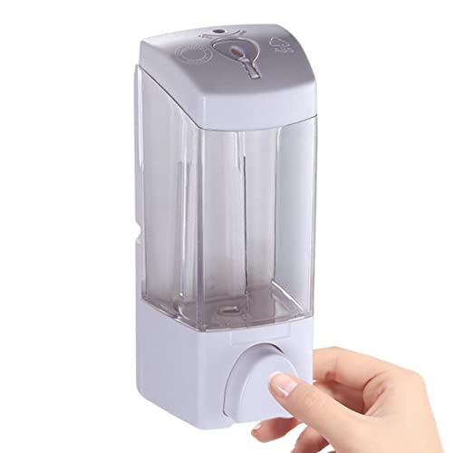 Dispensador de jabón para montaje en pared, dispensador de jabón de pared de baño de 7,09 pulgadas, botella de jabón líquido, accesorios de baño, dispensador de desinfección de manos de 300 ml Manual
