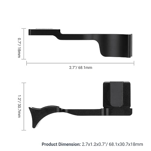 Image of JJC Metal Thumb Grip Hot Shoe Thumb Rest for Leica Q3 43 Q3 Q2 Camera,Black | for Stable and Safe Hand Hold, with Anti-Scratch Silicone Pad, Not Affect The Use of Camera Buttons