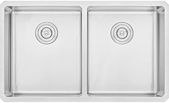 CozyBlock 32 in. x 19 in. x 10 in. 16-Gauge Stainless Steel Undermount 50/50 Double Bowl Kitchen Sink with Silicon Dishrack and Strainer