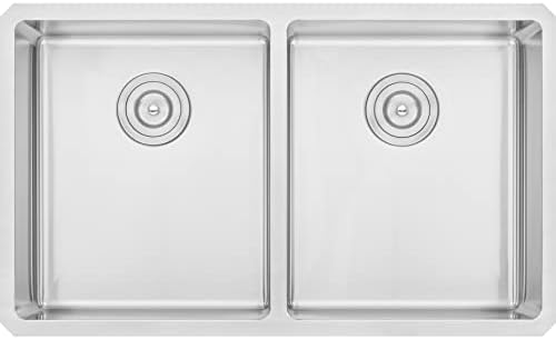 CozyBlock 32 in. x 19 in. x 10 in. 16-Gauge Stainless Steel Undermount 50/50 Double Bowl Kitchen Sink with Silicon Dishrack and Strainer