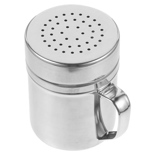 Mobestech Dispensador De Condimentos Reutilizable con Asa Espolvoreador De Azúcar y Cacao Polvo Mediano Acero Inoxidable Dosificador De Polvo Preciso Resistente y Fácil De Usar para Cocina d