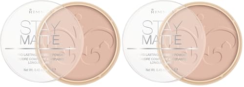 Image of Rimmel London Stay Matte - 003 Natural - Pressed Powder, Lightweight, High Coverage, Shine Control, 0.49oz (Pack of 2)