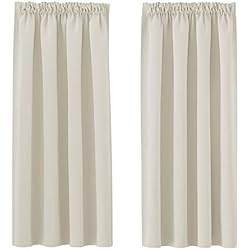 Cortinas Termicas Amazon PONY DANCE Cortinas Opacas Termicas Aislantes 2 Piezas Cortinas Dormitorio Cortas Cortinas Habitacion Cortina Corta Ventana para Riel Cortina Blackout, 140x145 CM, Beige Claro