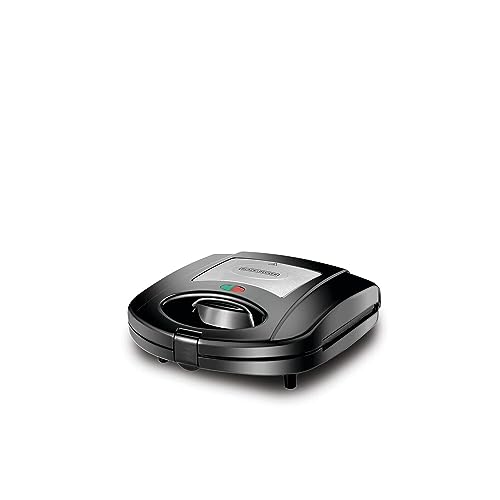Black & Decker Sandwich & Grill Maker 650-780W Power 2in1 Interchangeable Sandwich and Grill Maker with Indicator and Ready to Cook Lights Non Stick Surface Easy to Use TS2120-B5