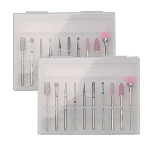 Jeu de 20 micro fraises de manucure en acier haute précision