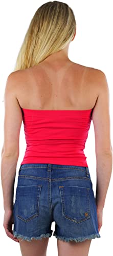 Image of ToBeInStyle Women's Cotton-Spandex Blend Stretchy Tube Top