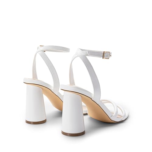 Image of DREAM PAIRS Women's Strappy Round Heels Sandals | Square Open Toe Heels, Ankle Strap, Dress Shoes for Party