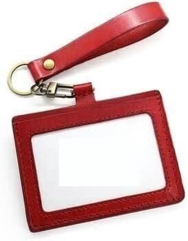 Porta carte di credito, cordino personalizzato, Custodie identificative Lavoro d'ufficio Cordino in vera pelle Porta carte di credito retrattile Student Bus Retro Tag Portafogli Badge Cover (Colore :