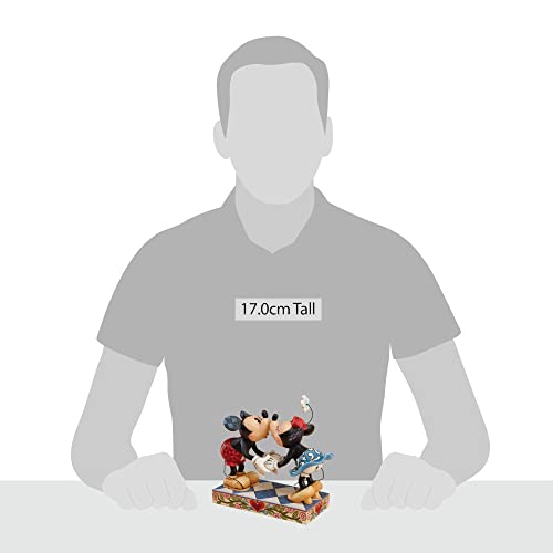 Enesco Disney Traditions Collection by Jim Shore Mickey and Minnie Mouse Kissing Figurine- Resin Hand Crafted Painted Collectible Disney Figurines Decorative Home Decor Statue, 6.5 Inch