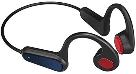 QESTO TVE Bone Conduction Wireless Bluetooth Headphones, Waterproof Wireless Headphones Bluetooth Headset with Mic, Compact And Portable, for Running, Sports,(Black)(Red)