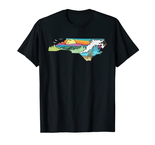 North Carolina Outdoors Retro Nature Lover Graphic T-Shirt