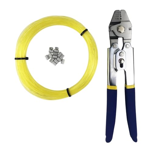 Pince à sertir et ligne de pêche en nylon jaune de 98,43 pieds pour montages fiables
