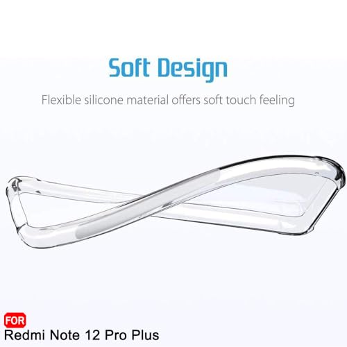 Image of TheGiftKart Crystal Clear Back Cover Case for Mi Redmi Note 12 Pro Plus 5G | Shockproof Soft TPU Case | Cushioned Edges for Ultimate Protection Back Cover Case (TPU, Transparent)