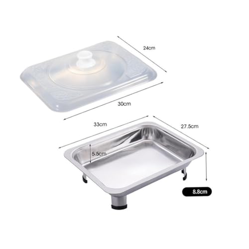 Réchaud buffet carré inox avec support de conservation des aliments