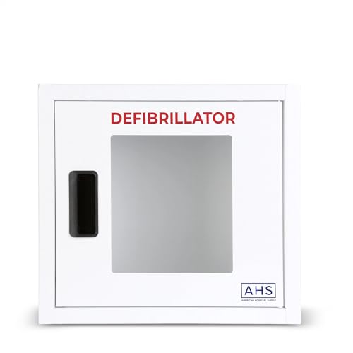 AMERICAN HOSPITAL SUPPLY AED Steel Cabinet, Wall Mount, Alarmed Automated External Defibrillator Storage Cabinet - Large, fits Zoll and Cardiac Science AEDs