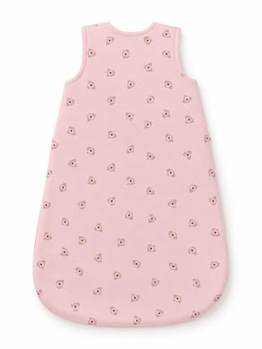 Image of TuddyBuddy Baby Cotton Wearable Quilted Sleeping Bag Blanket 1.5 Tog with 1 Way Zipper Closure | Ideal for Babies & Kids Hypoallergenic Fabrics | (Roses AOP - Pink, 0-6 Months)